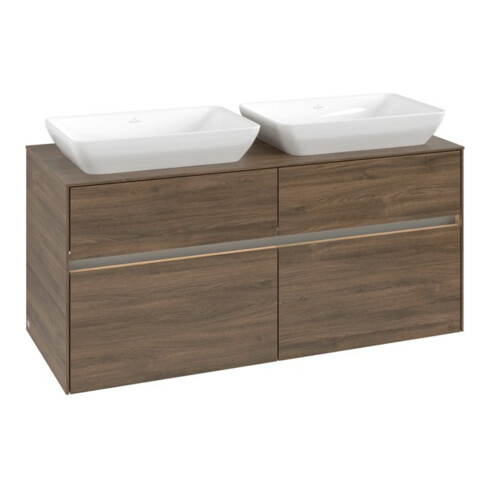 V&B Collaro Meuble sous lavabo 120x54,8x50 cm, 2 tiroirs, LED 8,8W, Ar Oa