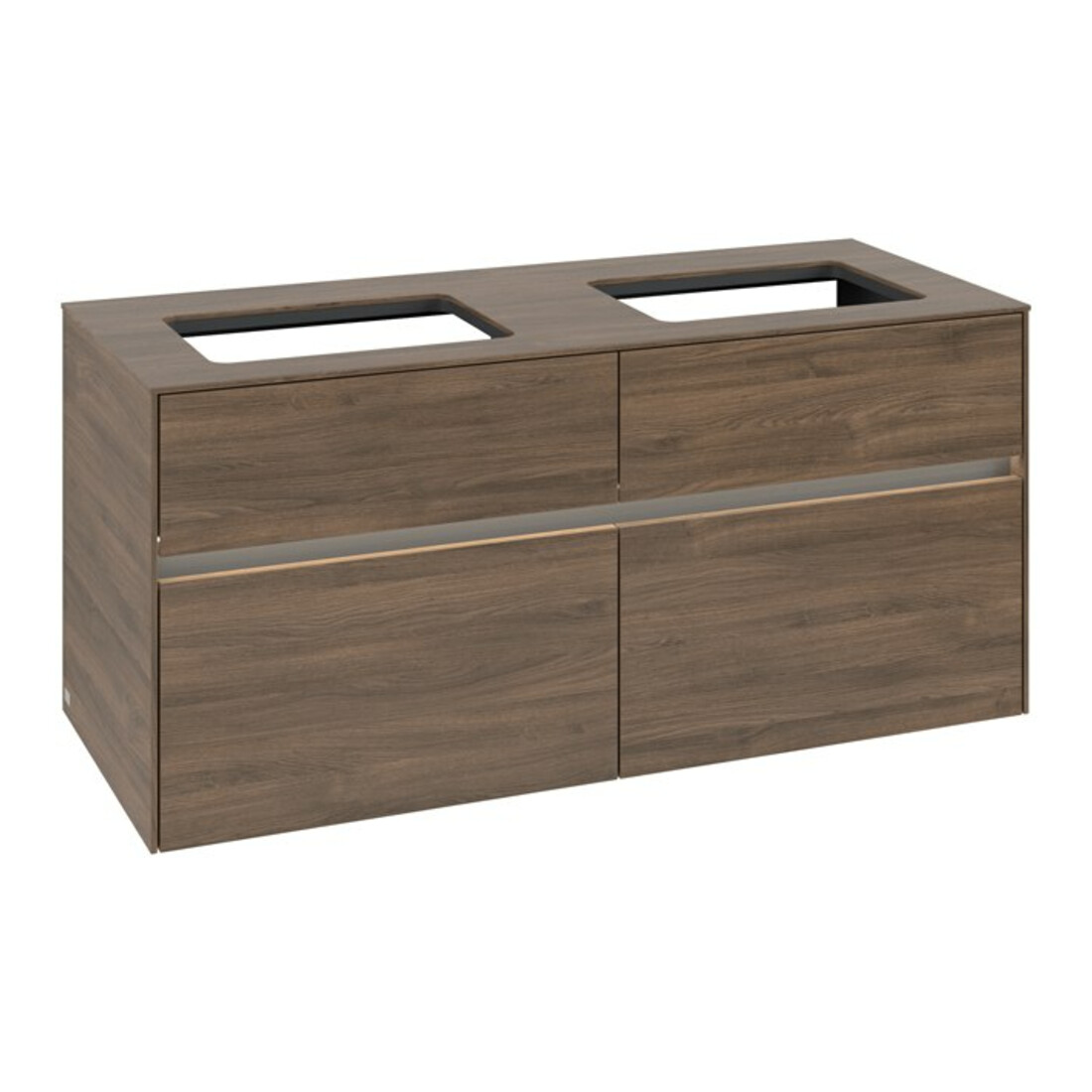 V&B Collaro Meuble sous lavabo 120x54,8x50 cm, 2 tiroirs, LED 8,8W, Ar Oa