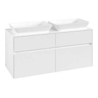 V&B Collaro Meuble sous lavabo 120x54,8x50 cm, 2 tiroirs, LED 8,8W, blanc mat