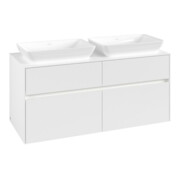 V&B Collaro Meuble sous lavabo 120x54,8x50 cm, 2 tiroirs, LED 8,8W, blanc mat