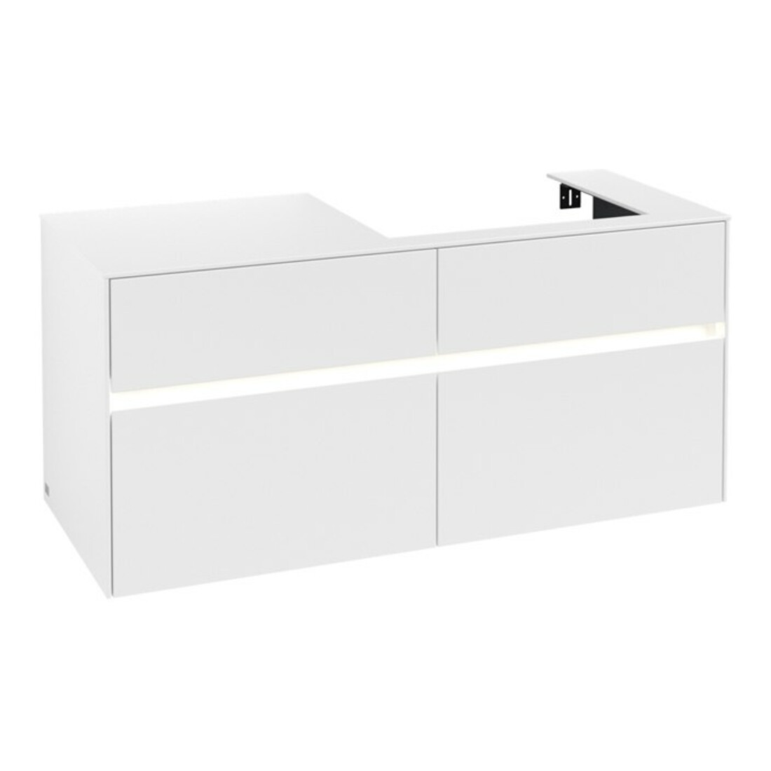 V&B Collaro Meuble sous lavabo 120x54,8x50 cm, droite, LED 8,8 W, blanc mat