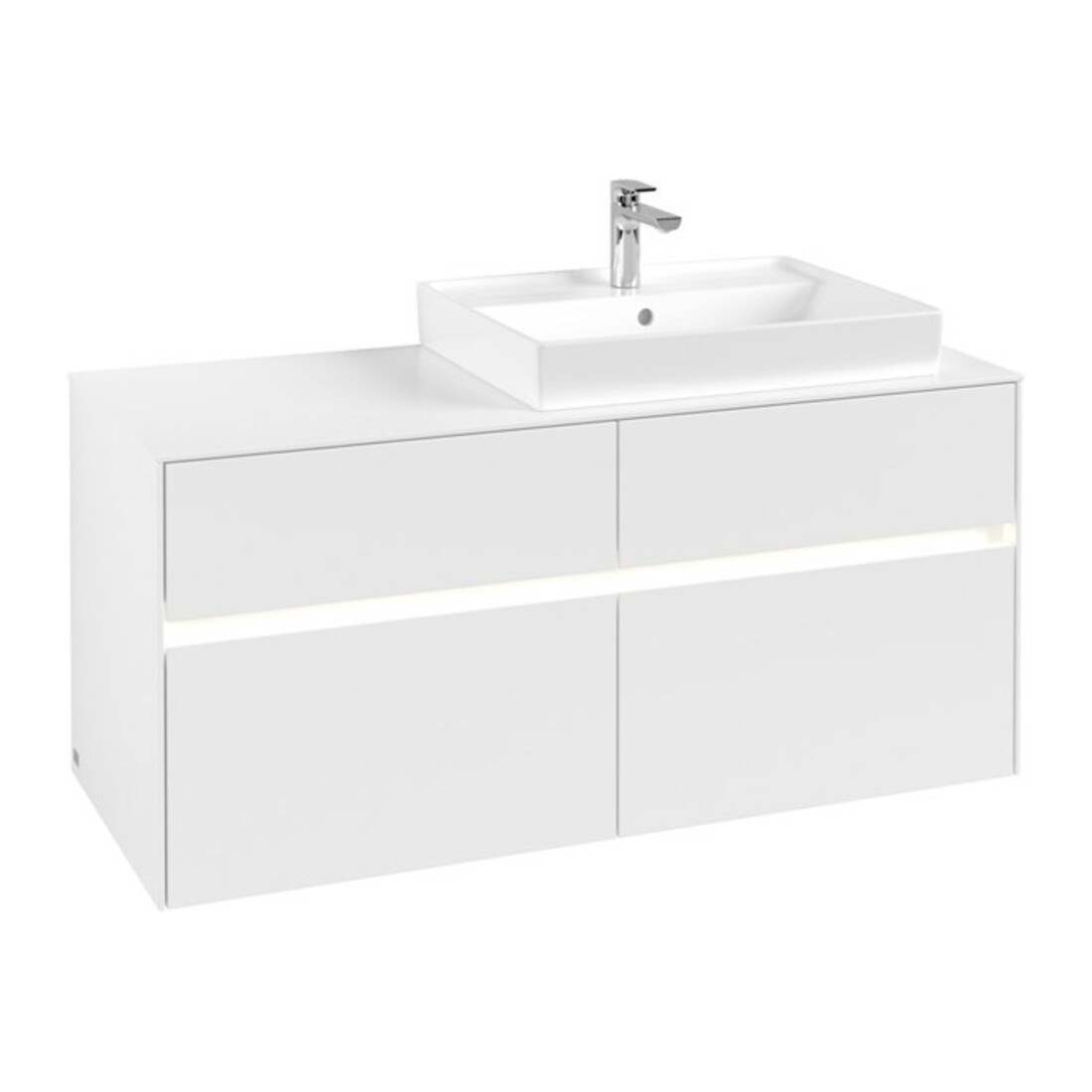 V&B Collaro Meuble sous lavabo 120x54,8x50 cm, droite, LED 8,8 W, blanc mat