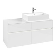 V&B Collaro Meuble sous lavabo 120x54,8x50 cm, lavabo à droite, LED 8,8 W, blanc brillant-3