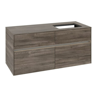 V&B Collaro Meuble sous lavabo 120x54,8x50 cm, lavabo à droite, LED 8,8 W, st. Oa