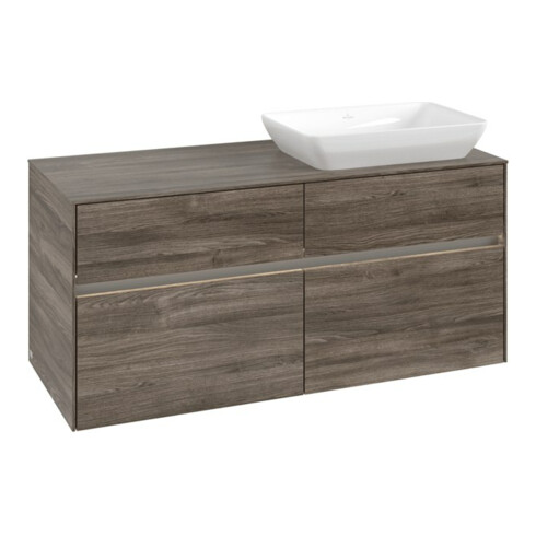 V&B Collaro Meuble sous lavabo 120x54,8x50 cm, lavabo à droite, LED 8,8 W, st. Oa