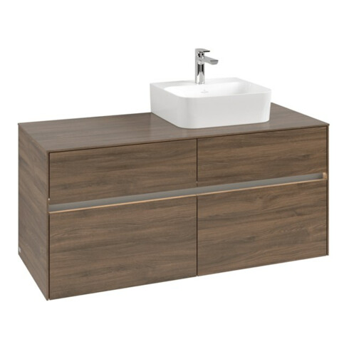 V&B Collaro Meuble sous lavabo 120x54,8x50 cm, lavabo droit, LED 8,8 W, Ariz. Oa