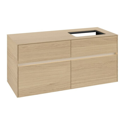 V&B Collaro Meuble sous-lavabo 120x54,8x50 cm, lavabo droit, LED 8,8 W, Nord Oa