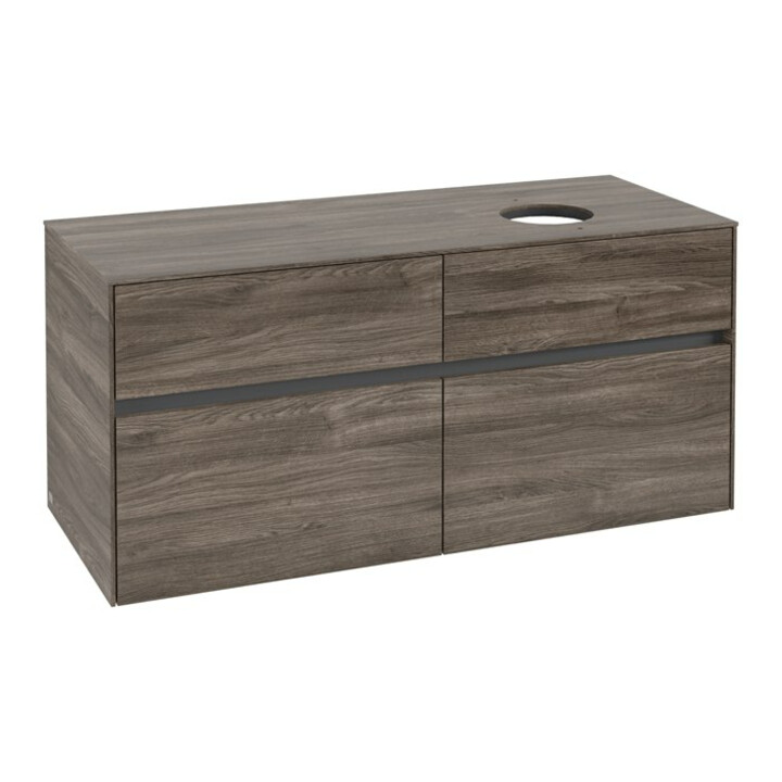 V&B Collaro Meuble sous lavabo 120x54,8x50 cm, lave-mains à droite, chêne pierre