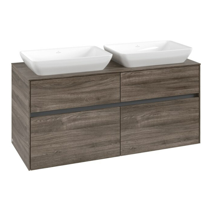 V&B Collaro Meuble sous lavabo 120x54,8x50 cm, pour 2 lavabos, chêne pierre