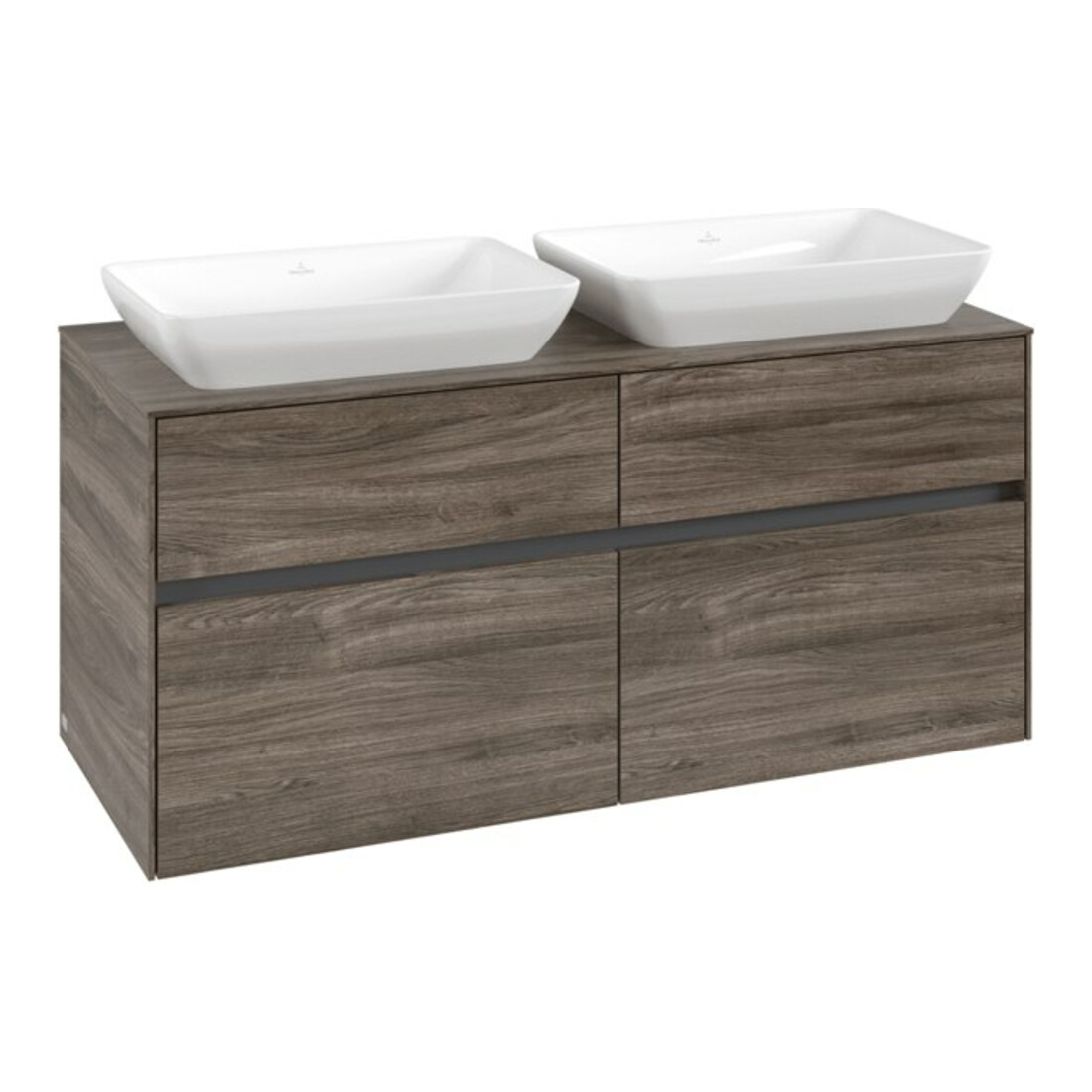 V&B Collaro Meuble sous lavabo 120x54,8x50 cm, pour 2 lavabos, chêne pierre