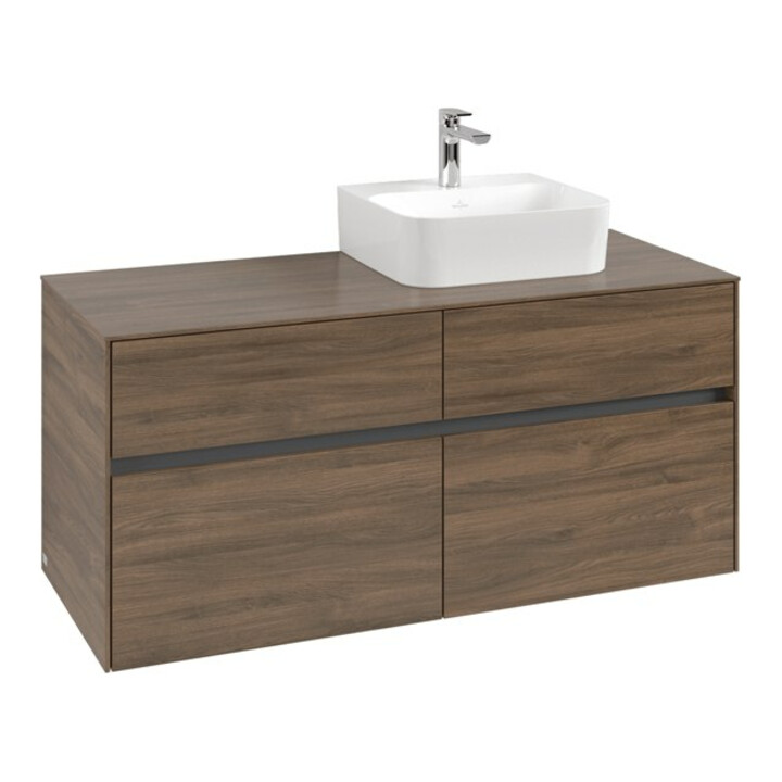 V&B Collaro Meuble sous lavabo 120x54,8x50 cm, vasque droite, chêne Arizona