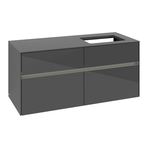 V&B Collaro Meuble sous lavabo 120x54,8x50 cm, vasque droite, LED 8,8 W, glo Gr