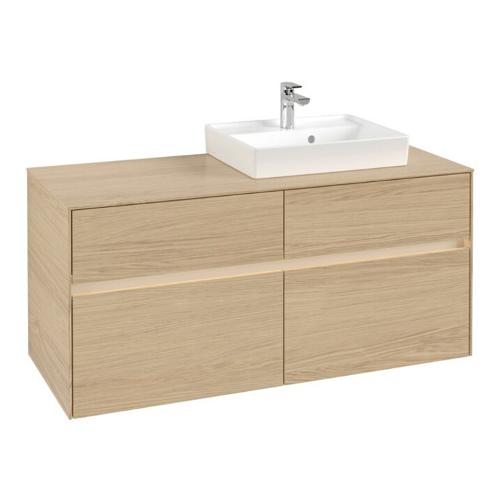 V&B Collaro Meuble sous-lavabo 120x54,8x50 cm, vasque droite, LED 8,8 W, Nord Oa