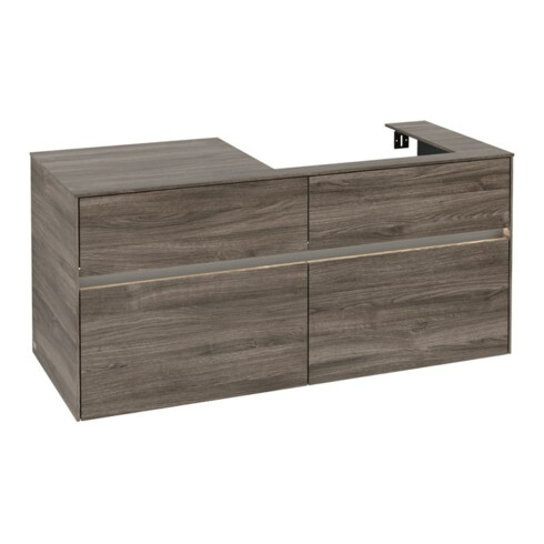 V&B Collaro Meuble sous lavabo 120x54,8x50 cm, vasque droite, LED 8,8 W, st. Oa