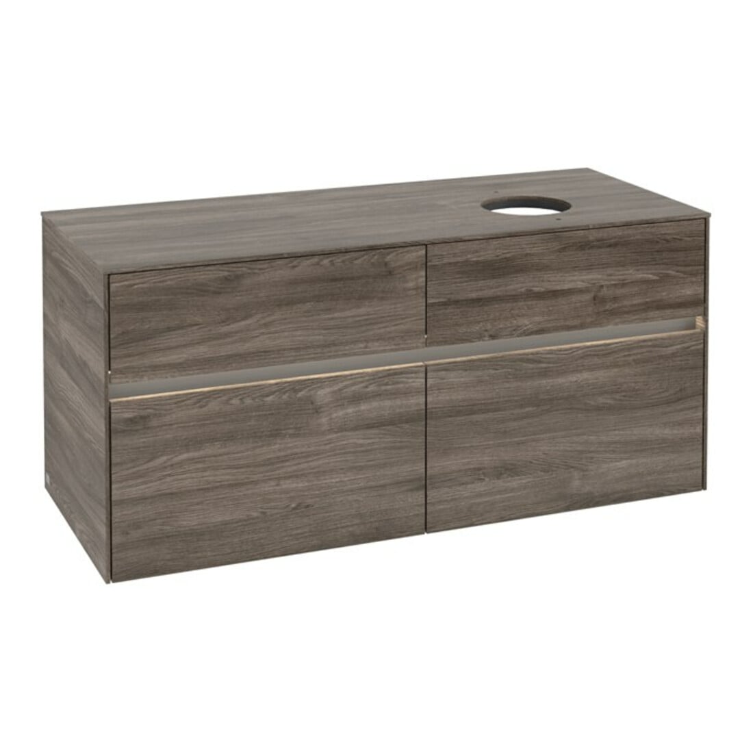 V&B Collaro Meuble sous lavabo 120x54,8x50 cm, vasque droite, LED 8,8 W, st. Oa