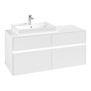 V&B Collaro Meuble sous lavabo 120x54,8x50 cm, WT l, LED 8,8 W, blanc mat