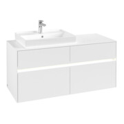 V&B Collaro Meuble sous lavabo 120x54,8x50 cm, WT l, LED 8,8 W, blanc mat