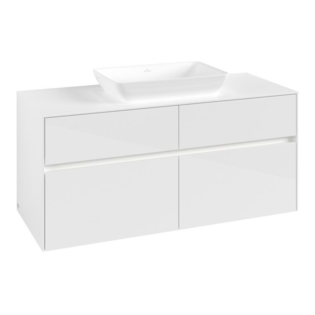 V&B Collaro Meuble sous lavabo 120x54,8x50 cm, WT mi, LED 8,8 W, blanc brillant