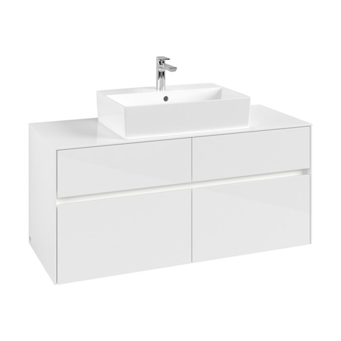 V&B Collaro Meuble sous lavabo 120x54,8x50 cm, WT mi, LED 8,8 W, blanc brillant