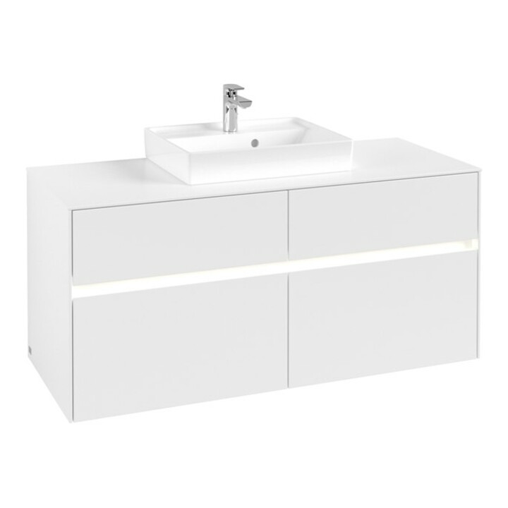 V&B Collaro Meuble sous lavabo 120x54,8x50 cm, WT mi, LED 8,8 W, blanc mat