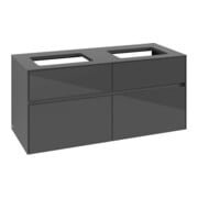 V&B Collaro Meuble sous lavabo 120x54,8x50cm, 2 tiroirs, gris brillant-3