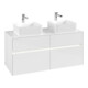 V&B Collaro Meuble sous lavabo 120x54,8x50cm, 2 tiroirs, LED 8,8W, blanc brillant-1