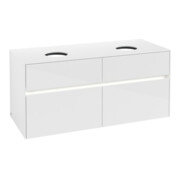 V&B Collaro Meuble sous lavabo 120x54,8x50cm, 2 tiroirs, LED 8,8W, blanc brillant-3