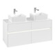 V&B Collaro Meuble sous lavabo 120x54,8x50cm, 2 tiroirs, LED 8,8W, blanc mat-1
