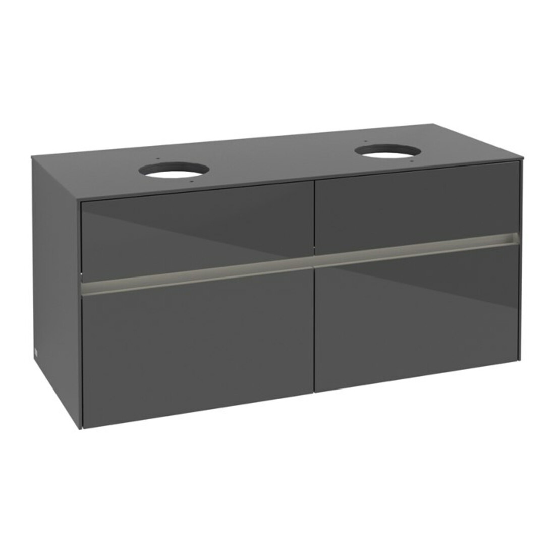 V&B Collaro Meuble sous lavabo 120x54,8x50cm, 2 tiroirs, LED 8,8W, glo Gr