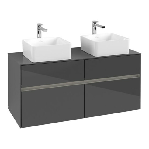 V&B Collaro Meuble sous lavabo 120x54,8x50cm, 2 tiroirs, LED 8,8W, glo Gr