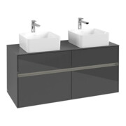 V&B Collaro Meuble sous lavabo 120x54,8x50cm, 2 tiroirs, LED 8,8W, glo Gr-3