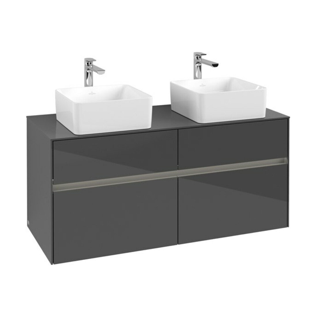 V&B Collaro Meuble sous lavabo 120x54,8x50cm, 2 tiroirs, LED 8,8W, glo Gr