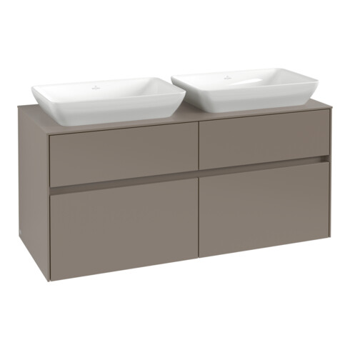 V&B Collaro meuble sous-lavabo 120x54,8x50cm, 2 tiroirs, LED 8,8W, graphite