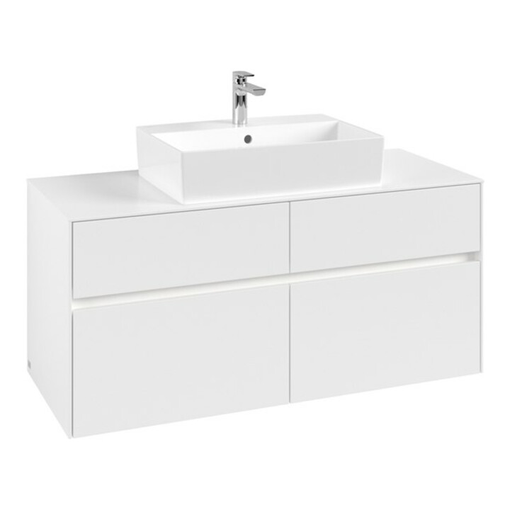 V&B Collaro Meuble sous lavabo 120x54,8x50cm, avec LED 8,8 W, blanc mat