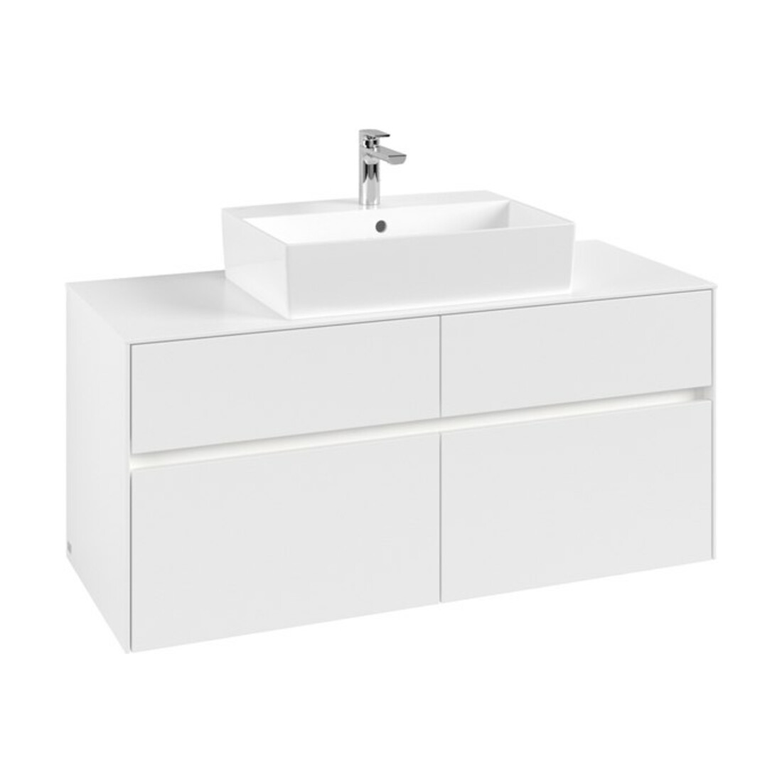 V&B Collaro Meuble sous lavabo 120x54,8x50cm, avec LED 8,8 W, blanc mat