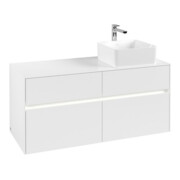 V&B Collaro Meuble sous-lavabo 120x54,8x50cm, lavabo à droite, LED 8,8 W, blanc mat-3