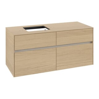 V&B Collaro Meuble sous lavabo 120x54,8x50cm, lavabo à gauche, chêne nordique