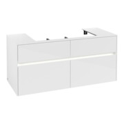 V&B Collaro Meuble sous lavabo 120x54,8x50cm, LED 8,8 W, blanc brillant