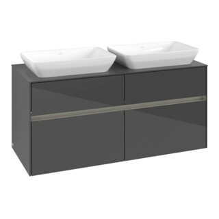V&B Collaro Meuble sous lavabo 120x54,8x50cm, pour 2 lavabos, LED 8,8W, glo Gr
