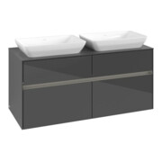 V&B Collaro Meuble sous lavabo 120x54,8x50cm, pour 2 lavabos, LED 8,8W, glo Gr