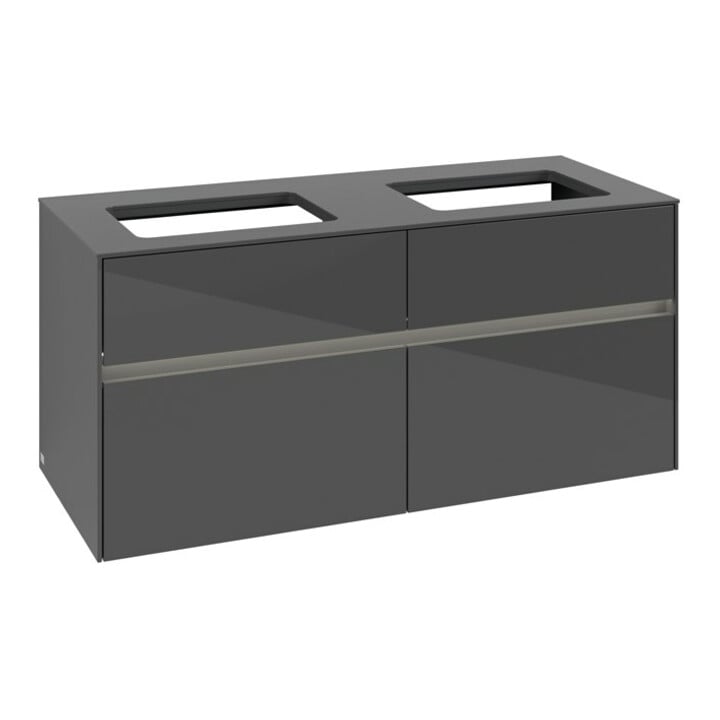V&B Collaro Meuble sous lavabo 120x54,8x50cm, pour 2 lavabos, LED 8,8W, glo Gr