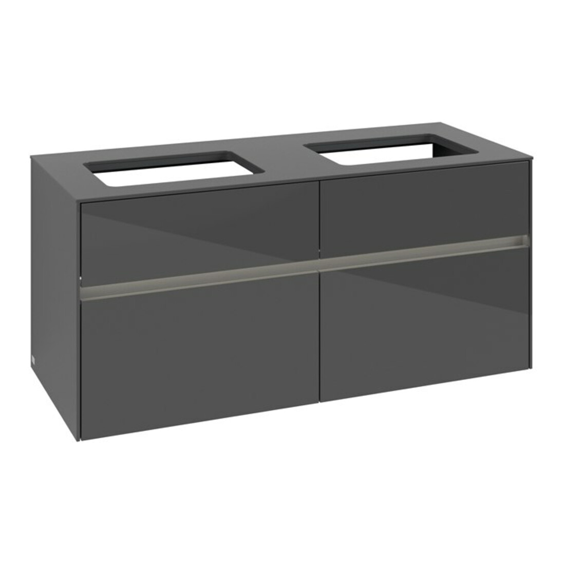 V&B Collaro Meuble sous lavabo 120x54,8x50cm, pour 2 lavabos, LED 8,8W, glo Gr