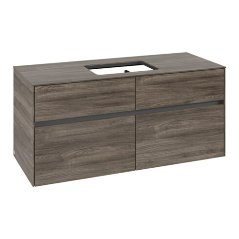 V&B Collaro Meuble sous lavabo 120x54,8x50cm, vasque centrale, chêne stone