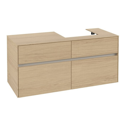 V&B Collaro Meuble sous lavabo 120x54,8x50cm, vasque droite, chêne nordique