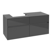 V&B Collaro Meuble sous lavabo 120x54,8x50cm, vasque gauche, gris brillant