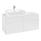 V&B Collaro Meuble sous lavabo 120x54,8x50cm, WT l, LED 8,8 W, blanc brillant-1