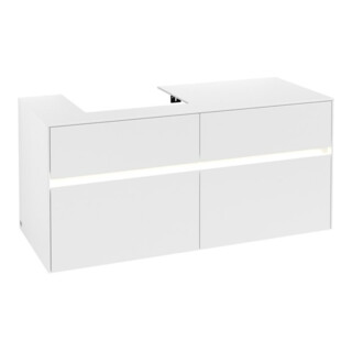 V&B Collaro Meuble sous lavabo 120x54,8x50cm, WT l, LED 8,8 W, blanc mat