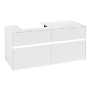 V&B Collaro Meuble sous lavabo 120x54,8x50cm, WT l, LED 8,8 W, blanc mat