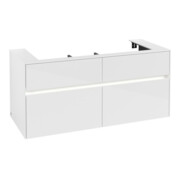 V&B Collaro Meuble sous lavabo 120x54,8x50cm, WT mi, LED 8,8 W, blanc brillant