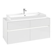 V&B Collaro Meuble sous lavabo 120x54,8x50cm, WT mi, LED 8,8 W, blanc brillant-4